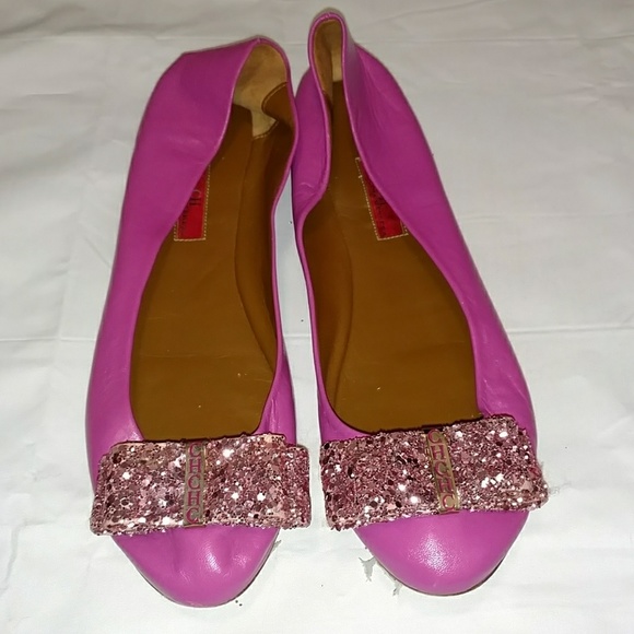 Carolina Herrera Shoes - Carolina Herrera Bubblegum Ballet Flats w/Bow | 41